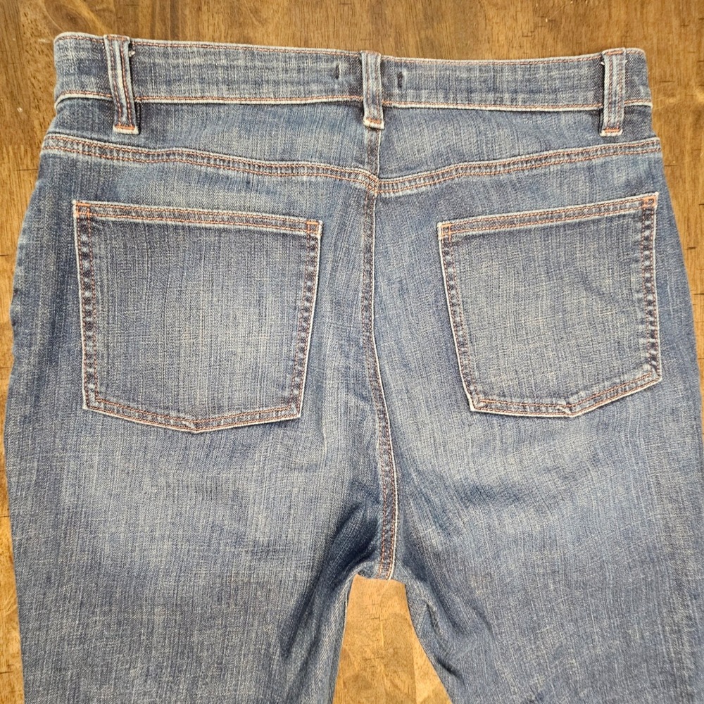 Eileen Fisher High Rise Jeans Organic Cotton Med Wash Straight Leg 12 Fall 2020 - Picture 4 of 10